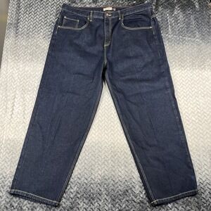 Vintage Anchor Blue Jeans Mens 42x30(44x31")Dark Wash BAGGY Wide 90s Y2K EUC